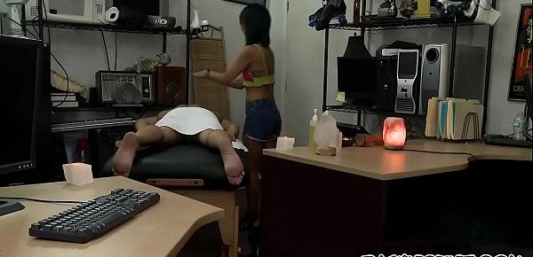  Asian woman pawns her pussy then fucked at the pawnshop